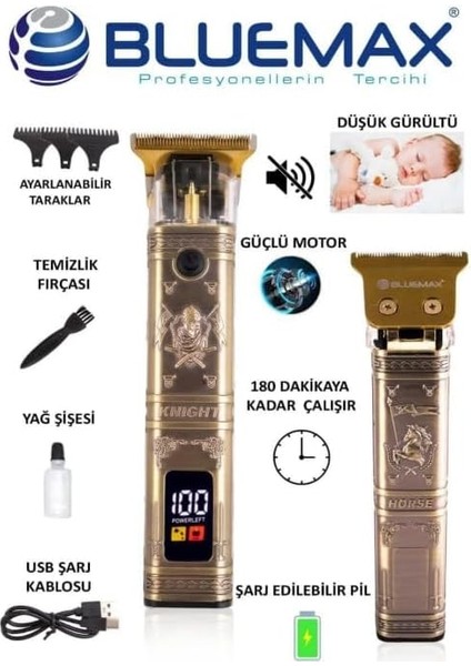 Profesyonel Şarjlı Saç ve Sakal Kesme Şekillendirme, Traş Makinesi - Güçlü Turbo Motor, Uzun Pil Ömrü, USB Type-C Şarj fiyatları