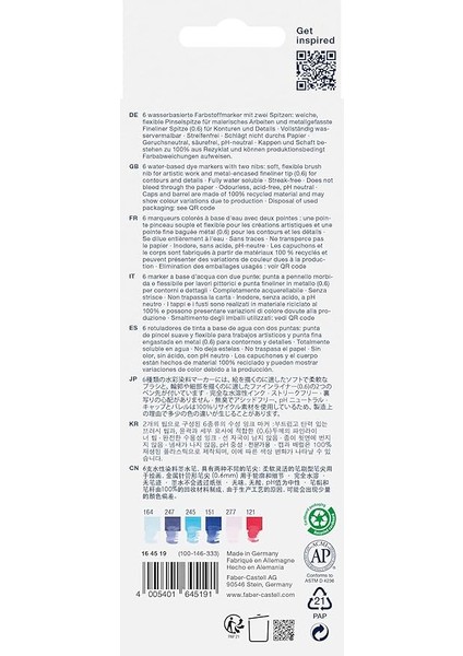 Goldfaber Aqua Çift Uç Markör Kaligrafi 6’lı Seaside, Fırça ve Fineliner, Solmaya Dayanıklı Mürekkep, Çevre Dostu fiyatları