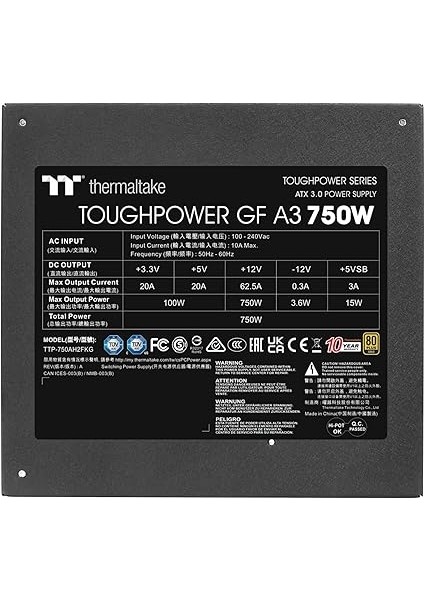 Toughpower Gf A3 750W Gold | Tam Modüler | Atx 3.0 | Pcıe Gen 5 modelleri