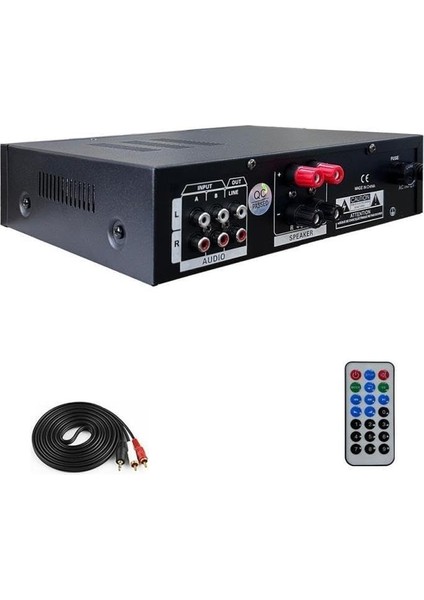 Merz HB-200 Stereo Mixer Amfi 4-8 Ohm 2 Çıkışlı 2X100W Anfi Bluetooth USB modelleri