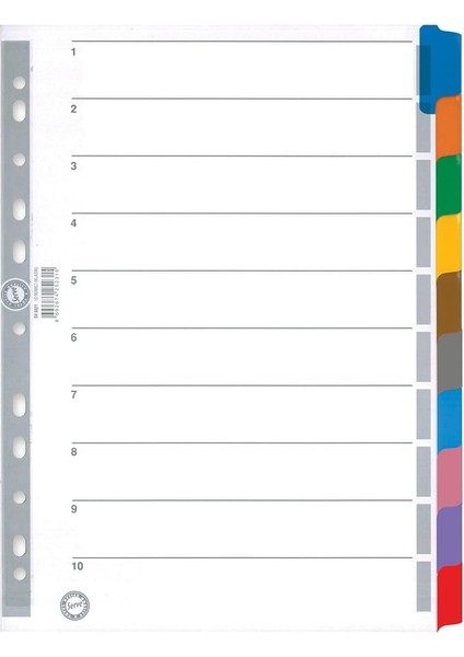 Karton Ayrac Klasik 10 Renkli A4