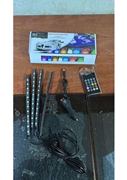 USB Girişli 12 Ledli Araç Içi Ayak Altı Sese Duyarlı Rgb Şerit LED Aydınlatma