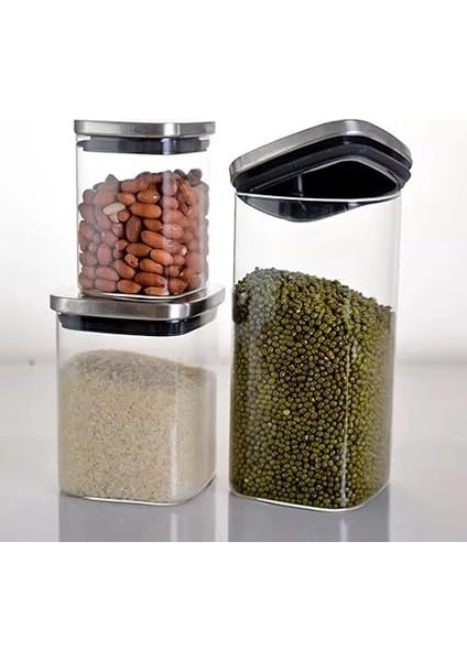 Home Kare Borosilikat Cam Sızdırmaz Vakumlu Erzak ve Bakliyat Saklama Kabı – Havadaki Termisil Kavanoz, Şeker, Un, Makarna, Çay, Kahve ve Kuru Gıdalar Için Ideal (Metal Kapak, 900 Ml) fiyatları