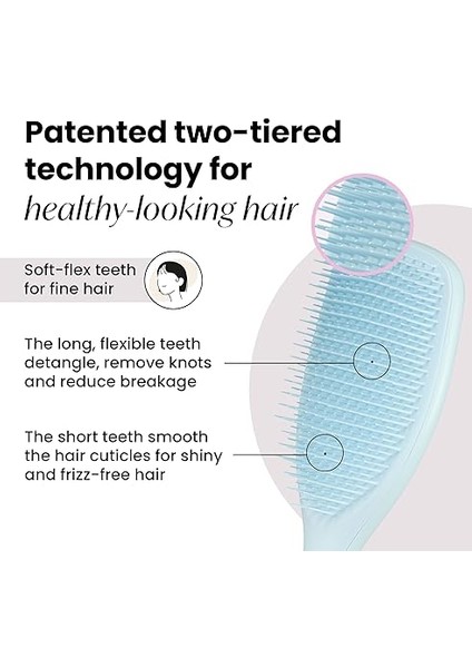 Teezer Ince ve Kırılgan Ultimate Detangler Fırça, Kırılmayı Azaltmak ve Kırılmayı Azaltmak Için Kuru ve Islak Saç Fırçası, Büyük, Deniz Köpüğü Mavisi fiyatları