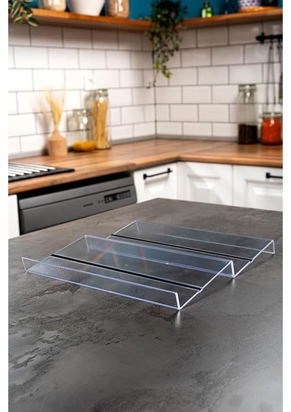 Home 2 Adet Kaydırmaz Pedli Şeffaf Stand Baharatlık Standı Çekmece Içi Düzenleyici Mhydkplx2