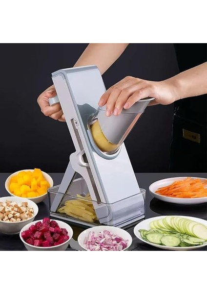 Home Profesyonel Basmalı Rende Doğrayıcı – 3 Bıçaklı Paslanmaz Çelik Kesme, Mandolin Doğrama ve Rendeleme Aleti – Sebze, Meyve, Peynir, Salata ve Pratik Mutfak Kullanımı Için Ergonomik Tasarım fırsatları