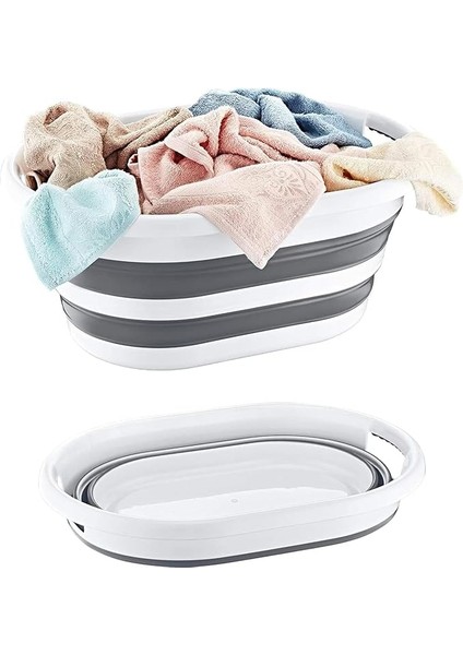 Home Katlanabilir Plastik Çamaşır Selesi Sepeti, Çok Amaçlı Katlanabilir Oyuncak Sepeti, Hafif ve Dayanıklı, Mükemmel Organizasyon ve Depolama Çözümü (27 Litre)