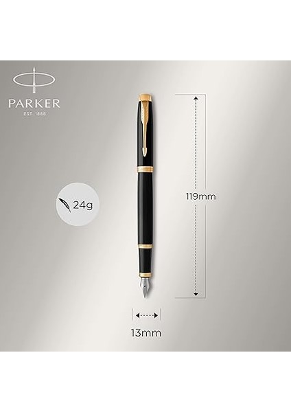 Im Lake Siyah Altın Tasarımlı Dolma Kalem, Orta Kalınlıkta Uç, Mavi Mürekkep (1931652) modelleri