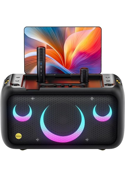 2024 Yetişkinler Için Karaoke Makinesi - Şarkı Sözü Ekranlı, Dahili 13.3 Inç Karaoke Ekranı, Hepsi Bir Arada Taşınabilir Karaoke Makinesi, 2 Gizli Kendinden Şarjlı Kablosuz Mikrofon, Gecikme