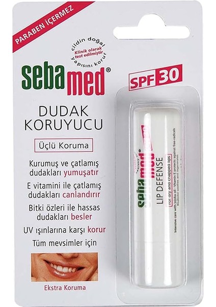 Kurumuş Çatlamış ve Hassas Dudaklar - Yoğun Nemlendiricili Lipbalm - Dudak Bakım Kremi 30 Spf 4,8 gr