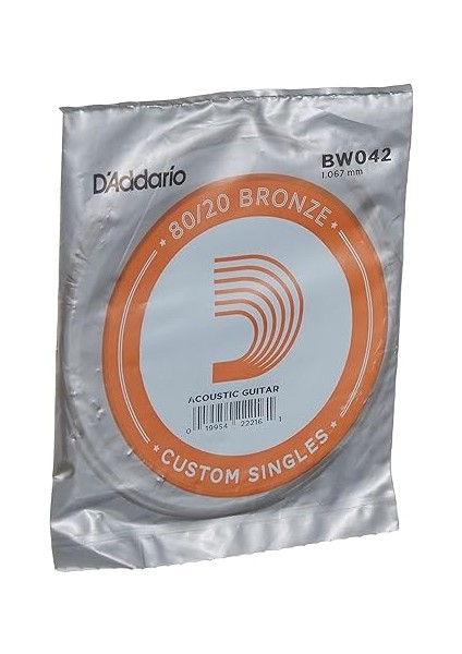 BW042 Akustik Tek Tel, 80/20 Bronze Wound, 042, (La) Pak fiyatları