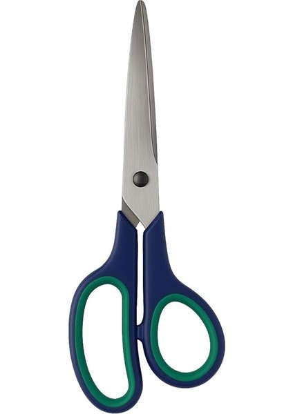 21.5 cm Paslanmaz Çelik Büyük Ofis Makası – Ergonomik Kauçuk Saplı, Yeşil-Lacivert Renkli, Ev & Büro Tipi Makas