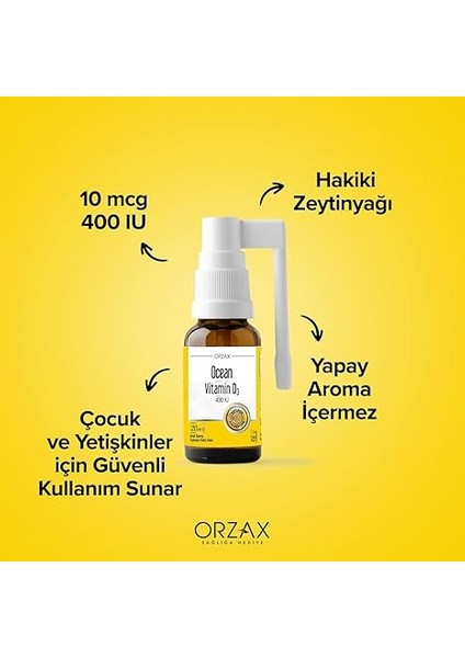 Vitamin D3 400 Iu 130 Puf Oral Sprey (1 x 20 Ml) modelleri