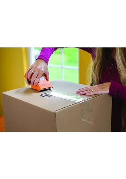 Taşıma ve Depolama Için Dağıtıcılı Sert ve Geniş Ambalaj Bandı, 7,2 cm x 35 Yd, Şeffaf, (1'li Paket) modelleri