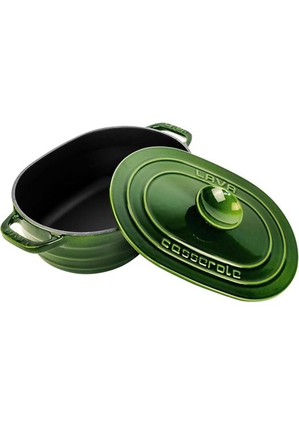 Döküm Oval Tencere Döküm Demir Kapak Experience Majolik Serisi Ölçü 24X33CM.
