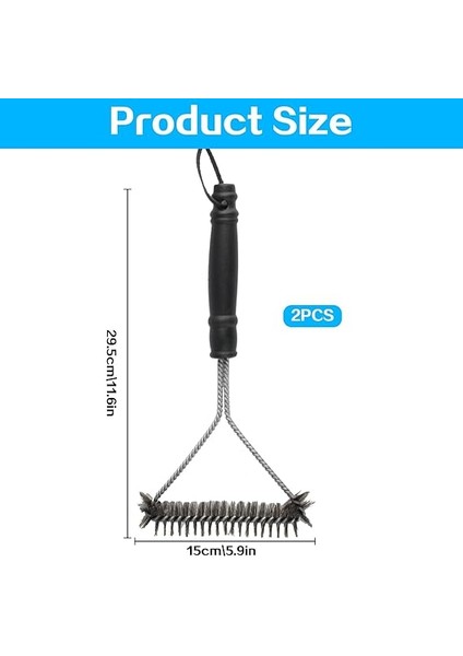 2 Adet Izgara Fırçası, Izgara Fırçası, 30 cm Paslanmaz Çelik Izgara Temizleme Fırçası, Üçgen 360° Izgara, Tel Fırça, Kömür Mangalı Için Mangal Aksesuarı, Küre Izgara, Temizleyici Fırça fiyatları
