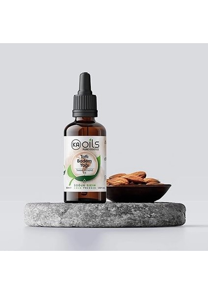 Tatlı Badem Yağı –%100 Saf ve Soğuk Sıkım – 30 ml | Doğal Taşıyıcı Yağ | Cilt, Saç, Masaj ve Tırnak Bakımı Için Damlalıklı Şişede fırsatları