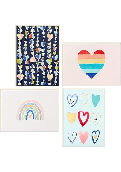 Tüm Durumlar Için Kartlar, Zarflı 24 Boş Kart (Kalpler)