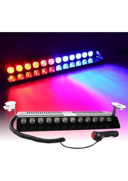 Ledli Cam Içi Çakar Vantuzlu Çakar Lamba Kırmızı-Beyaz-Mavi