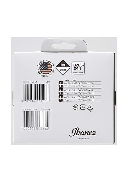 Tel Seti 6 String Hard Gerginlik Için - .0285/.0327/.0410/.030/.036/044 Şeffaf Naylon/gümüş Kaplama Sargı (ICLS6HT), .0285/.0327/.0410/.030/.036/.044 fiyatları
