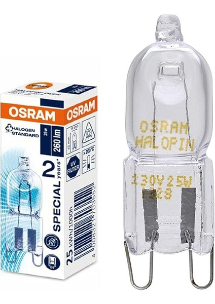 Halogen-Backofenlampe, Special Oven, G9-Sockel, Dimmbar, 40 Watt, Warmweiß - 2700K, Für Über 200 Grad Einsetzbar