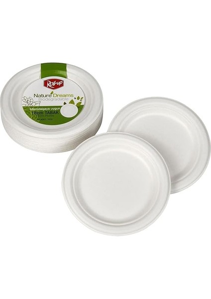 Nature Ekolojik Karton Kağıt Parti Tek Kullanımlık Tabak - 18 Cm. - 50 Adetlik 1 Paket modelleri