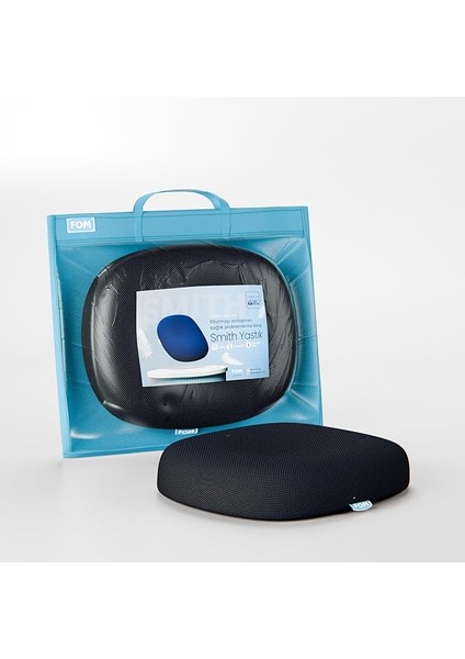 'uykumu Kaliteli Aldım' Fom Smith Visco Hemoroid Basur Oturma Simidi Yastık, Ortopedik, 44 x 43 x 8, Siyah, Fom 'uykumu Kaliteli Aldım'