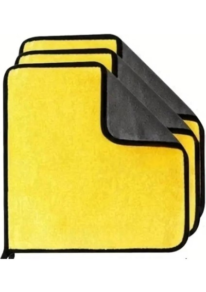 Hassas Temizlik Bezi, Çok Amaçlı Nano Teknoloji, 30X30 Cm, Araba ve Ev Temizliği, Çift Yönlü, Sarı-Gri (1 Adet)