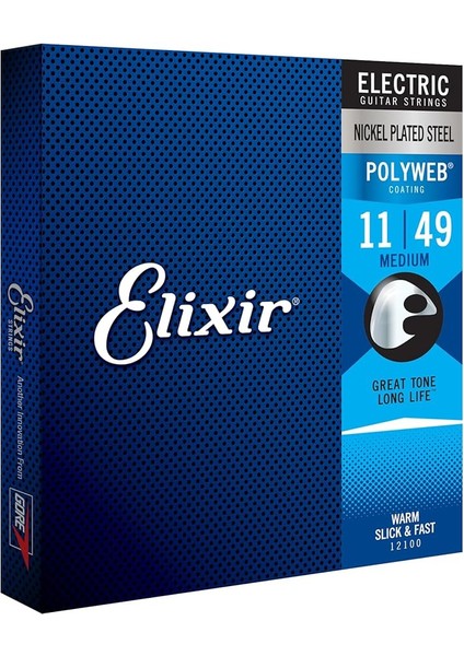 Polyweb® Kaplamalı Elektro Gitar Telleri, Orta Boy (.011-.049)
