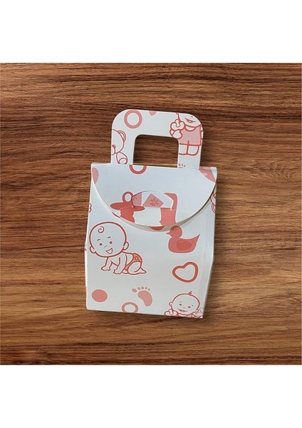 Çanta Bebek Emzik Desenli Kutu Şeker Kutusu Kına Kutusu Lokum Kutusu 25 Adet