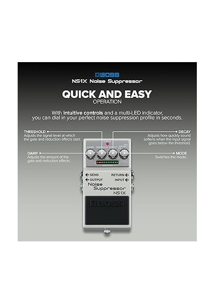 Ns-1x Gürültü Susturucu | Gitar, Bas ve Diğer Enstrümanlar Için Yeni Nesil Gürültü Azaltma ve Anında Kapı | Richmdp Teknolojisi | Azaltma Modu fırsatları