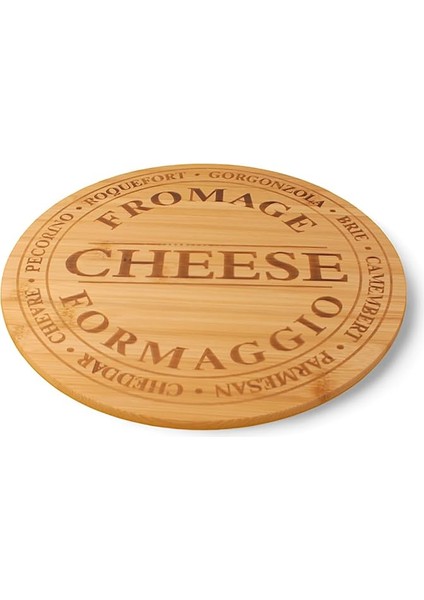 Bambu Peynir ve Kesim Sunum Tahtası Yuvarlak 27,5cm*27,5cm*1,5cm - Ahşap Peynir, Kesme Tahtası ve Sunum Tepsisi