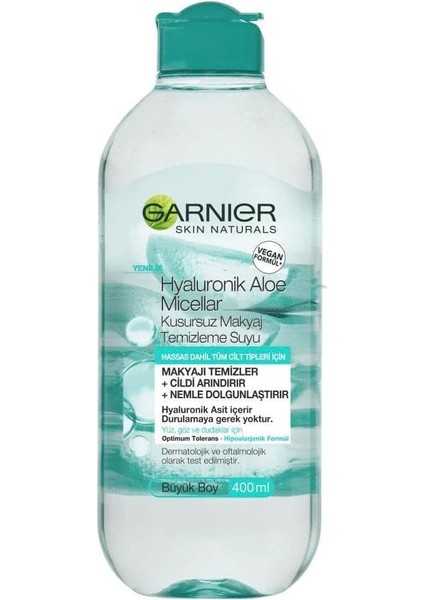 Skin Naturals Micellar Hyaluronik Aloe Kusursuz Makyaj Temizleme Suyu (400 Ml)
