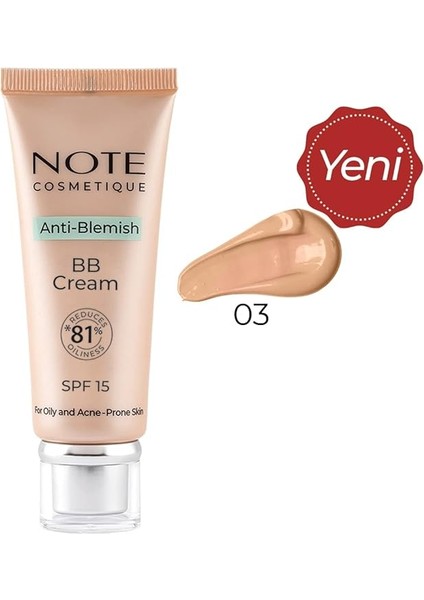 Anti-Blemish Bb Cream 03 Natural Beige Spf 15 Akneye Yatkın Ciltler Bb Krem fırsatları