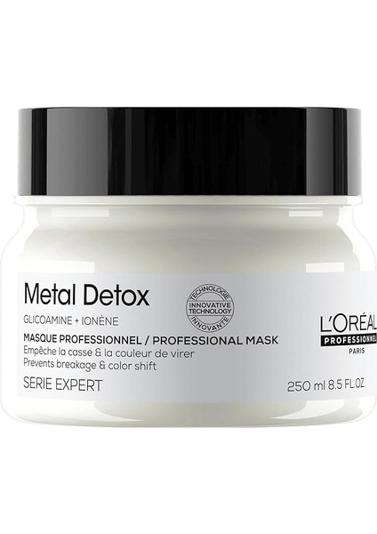 Professionnel Paris Serie Expert Metal Detox Renkli ve Açıcı ile Işlem Görmüş Saçlar Için Metal Karşıtı Saç Bakım Maskesi 250ML