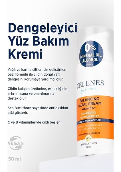 Sea Buckthorn Dengeleyici Yüz Bakım Kremi Yağlı/karma Ciltler (50 Ml) modelleri
