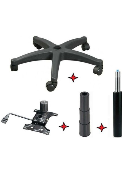 Ofis Koltuğu Yedek Parça Seti Yıldız Ayak Amortisör Tekerlek Teleskop Şase Mekanizma Takımı fırsatları