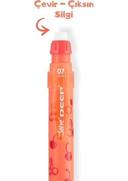 Deep Mekanık Kursun Kalem 07MM Fos Kırmızı Kiraz fiyatları