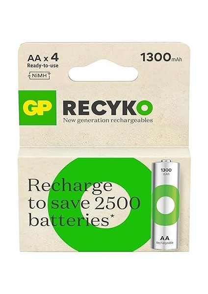 Batteries Recyko 1300 Aa Kalem Ni-Mh Şarjlı Pil, 1.2 Volt, 8 Adet Pil fiyatları