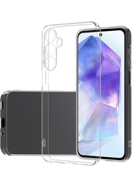 Iletişim Samsung Galaxy A16 ile Uyumlu Kapak Kamera Korumalı Süper Silikon Şeffaf Kılıf