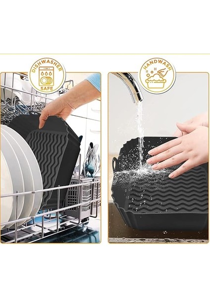 Airfryer Silikon Pişirme Kabı, Kare Hava Fritözü Aksesuarı, Tüm Airfryerlara Uyumlu Yıkanabilir Leke Tutmaz Esnek Fırın Kızartma Tepsisi indirimleri