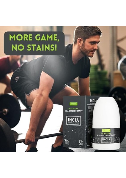 Doğal Roll On Deodorant Erkekler Için Ter Kokusu Önleyici Lekesiz 50 ml fırsatları