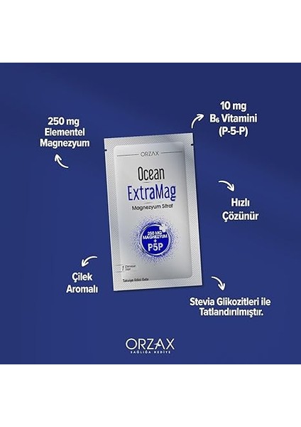 Ocean Extramag 250 Magnezyum Sitrat + P5P 30 Saşe modelleri