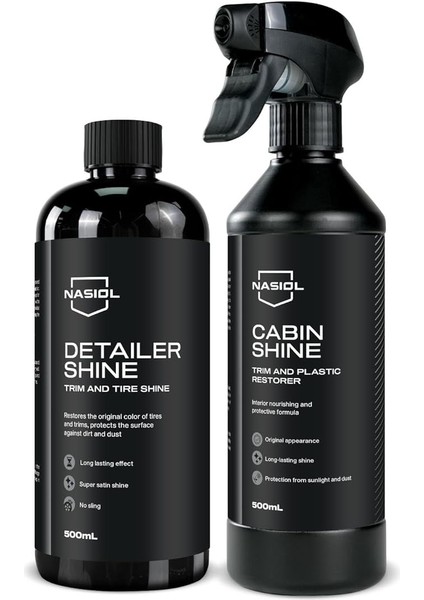 Cabinshine Plastik Parlatıcı ve Detailershine Lastik Parlatıcı Seti