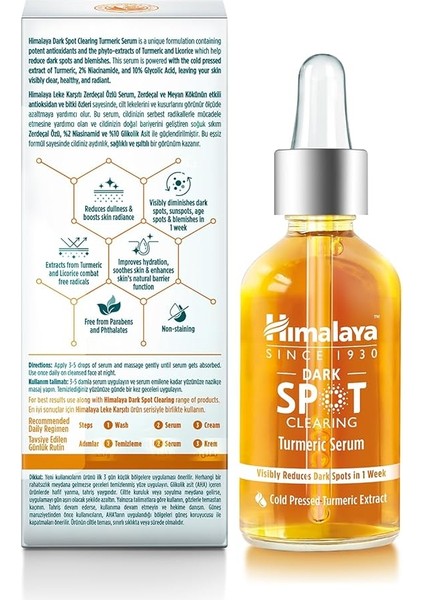 Since 1930 Dark Spot Clearing Leke Karşıtı Zerdeçal Özlü Serum 30 Ml, Niacinamide%2, Glikolik Asit 10% fiyatları