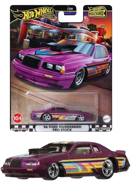 Wheels Boulevard Premium Araçlar GJT68 - HRT72 86 Ford Thunderbırd Pro Stock