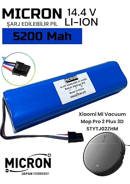 Mi Vacuum Mop Pro2 Plus 3D Xiaomi Uyumlu STYTJ02ZHM Akıllı Robot Süpürge Bataryası 14.4V 5200MAH Pil fiyatları