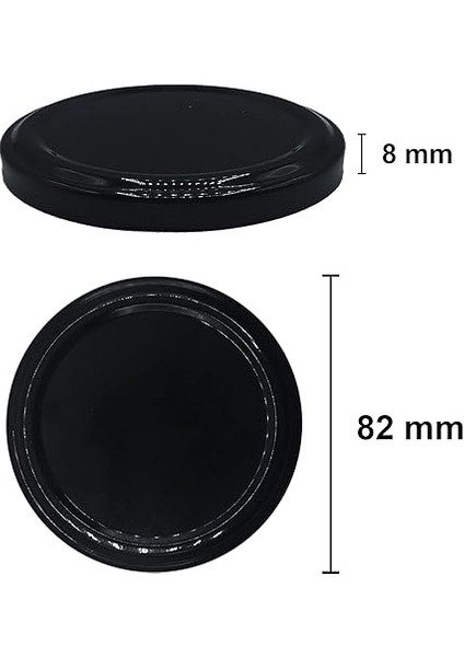 300 ml Metal Siyah Kapaklı Şeffaf Cam Kavanoz 10 Adet modelleri