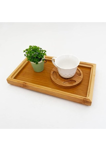 Bambu Dikdörgen Servis Tepsisi Küçük Boy Tepsi 25CM*15CM*2.6CM