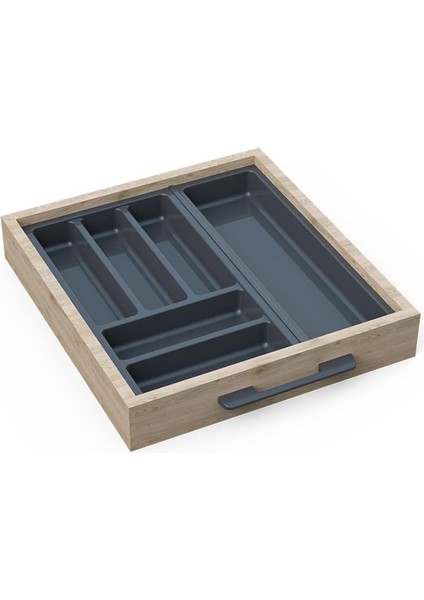 Mutfak Çekmece Içi Düzenleyici, Kaşıklık 44CM x 48CM Yanlar ve Boydan 4cm Kesilebilir, Antrasit fiyatları